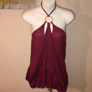 Red Haute maroon halter top